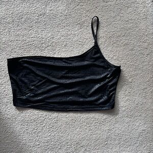 Black One-Shoulder Women's Top